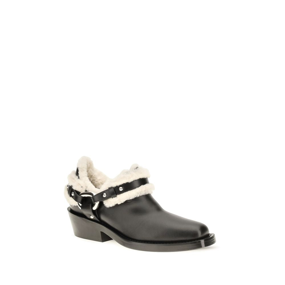 Black Calf Leather Bos Taurus Ankle Boots