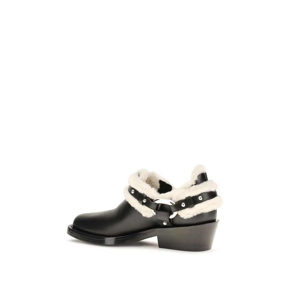 Black Calf Leather Bos Taurus Ankle Boots