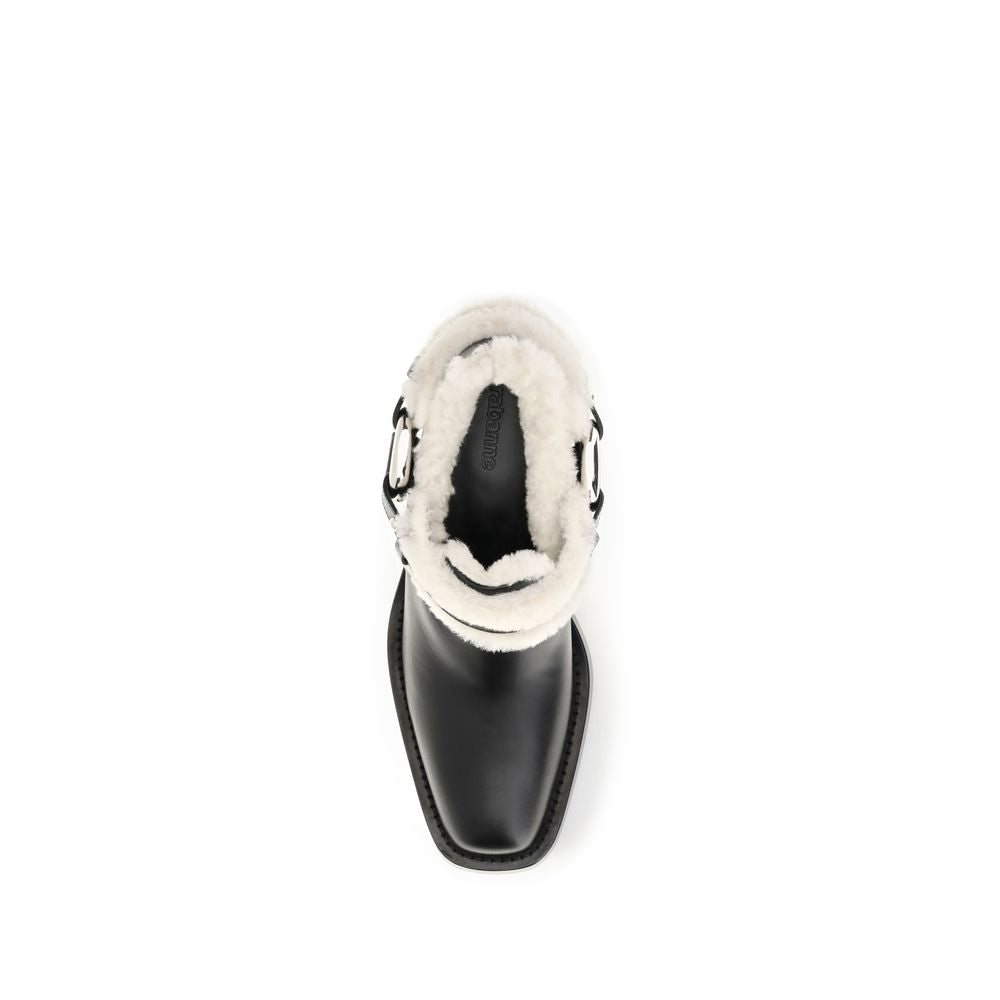Black Calf Leather Bos Taurus Ankle Boots