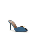 Blue Calf Leather Bos Taurus Stiletto Heel Sandals