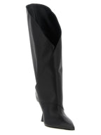 Black Calfskin Over The Knee