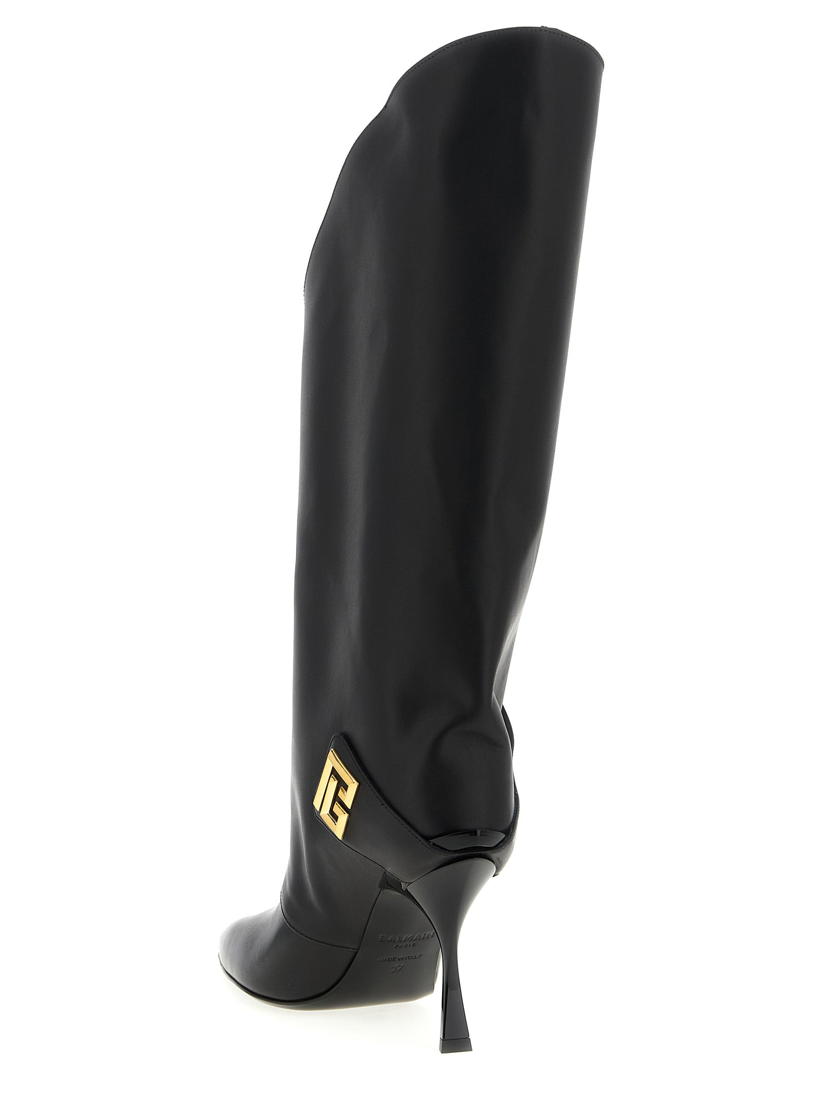Black Calfskin Over The Knee