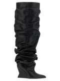 Black Calfskin Over The Knee