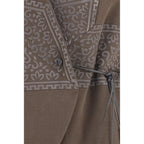 Brown Silk Sleeveless Jacket