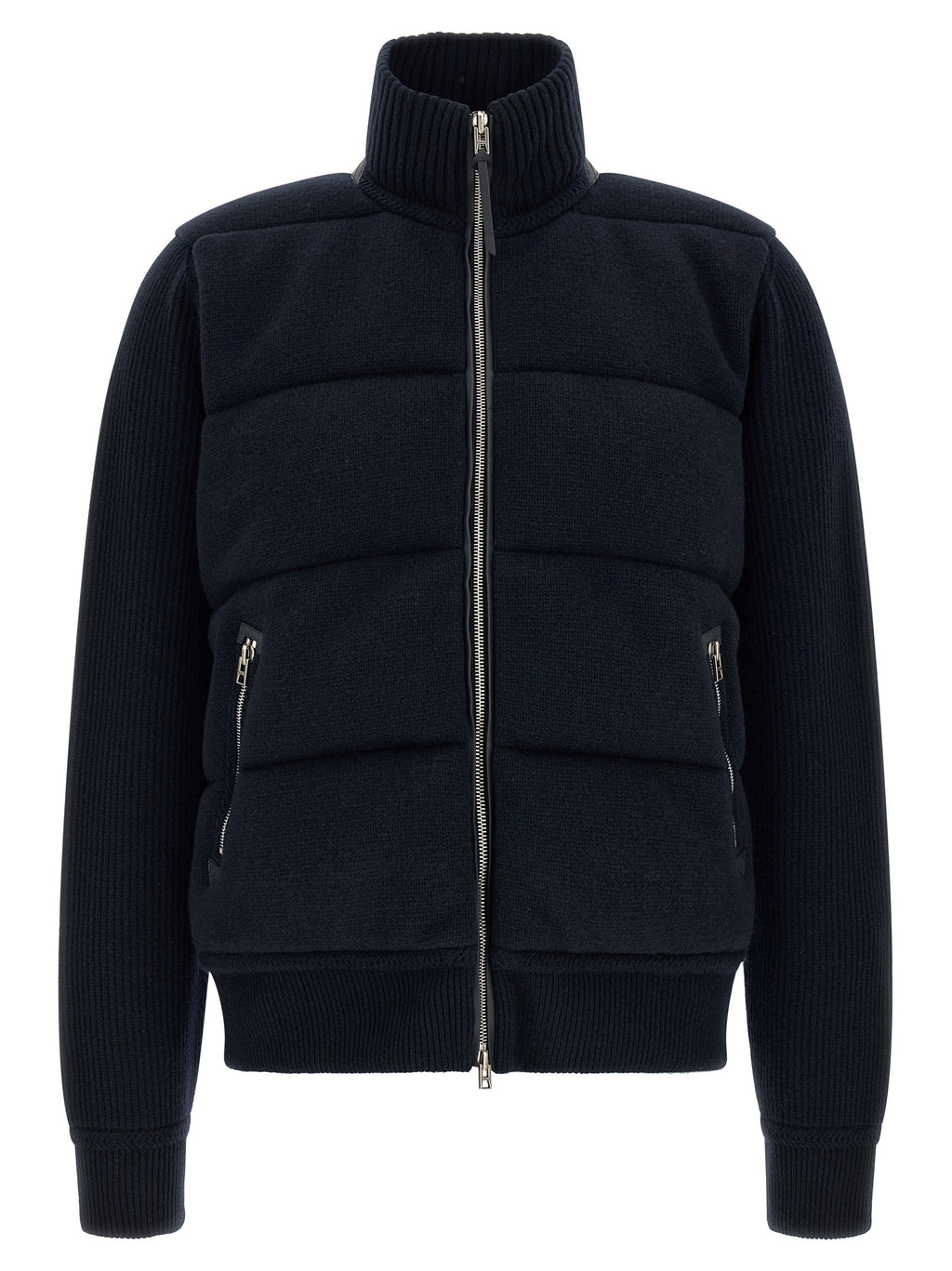 Blue Virgin Wool Full-Length Jacket