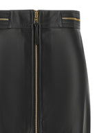 Black Lambskin Midi Skirt