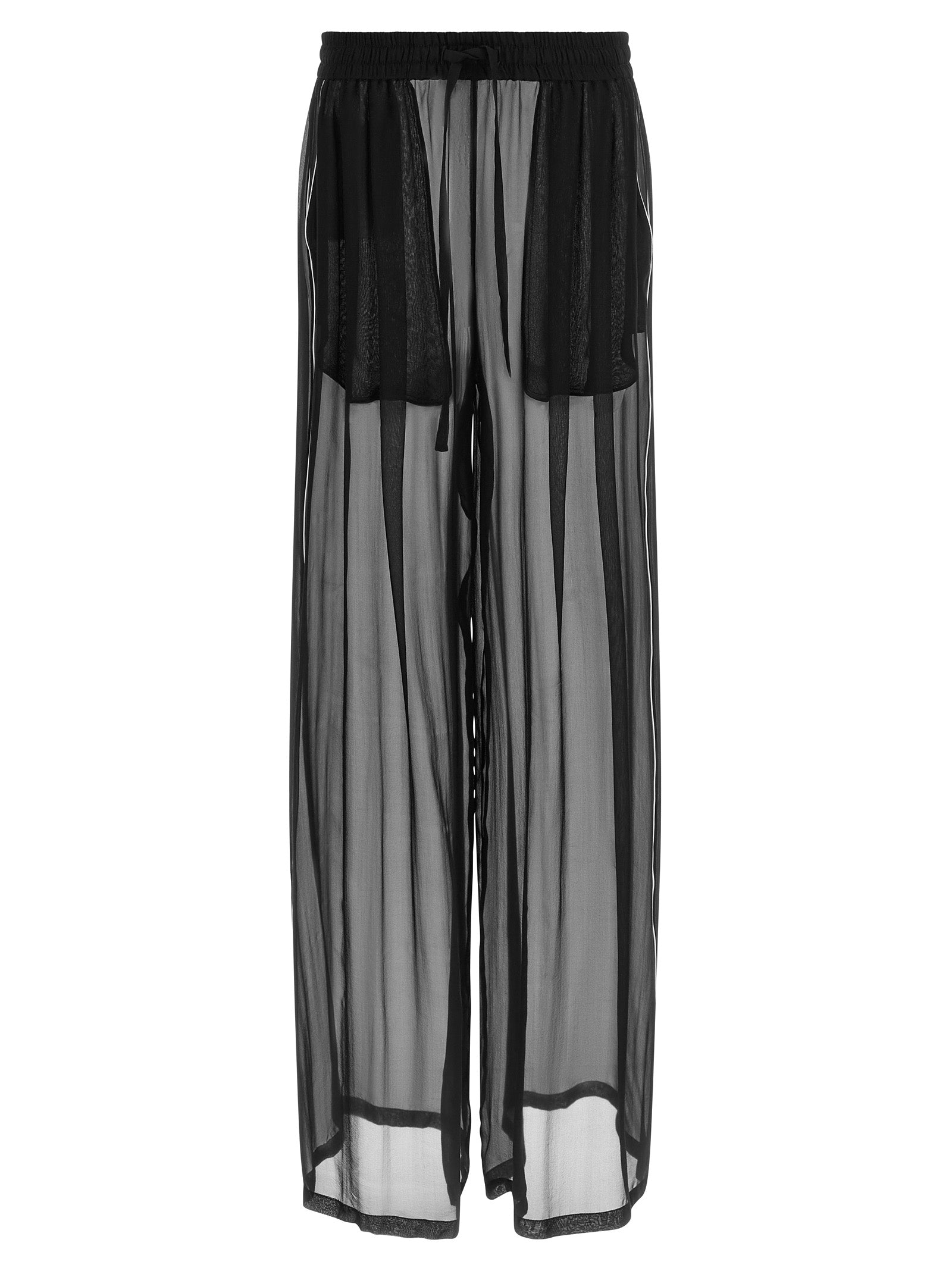 Black Silk Casual Pants
