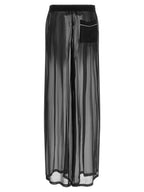 Black Silk Casual Pants