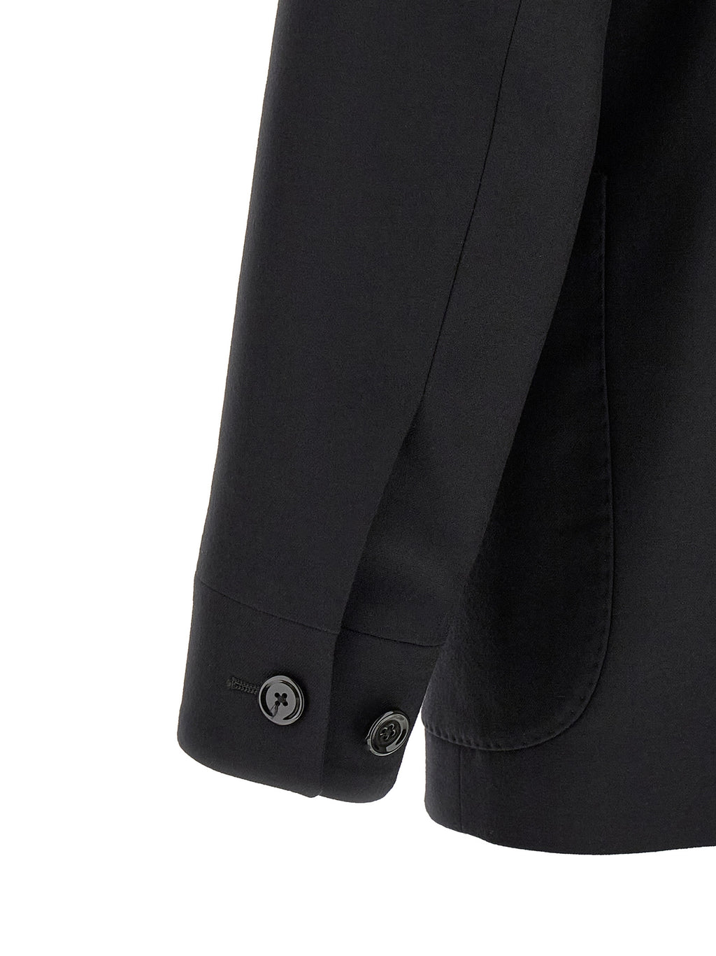 Black Cashmere Full-Length Jacket