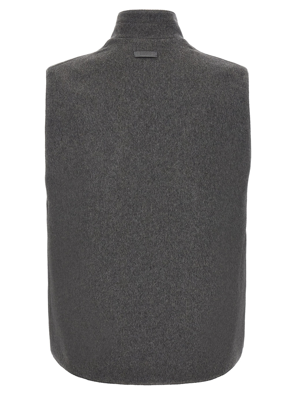 Gray Virgin Wool Sleeveless Jacket