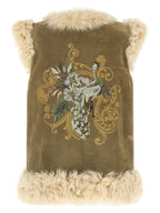 Beige Lamb Fur Sleeveless Jacket