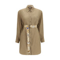 Beige Silk Casual Dress