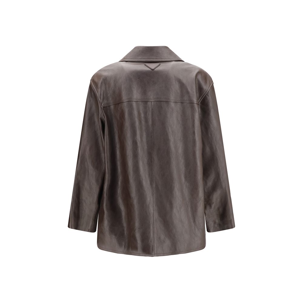 Black Wool Oves Aries Leather Jacket
