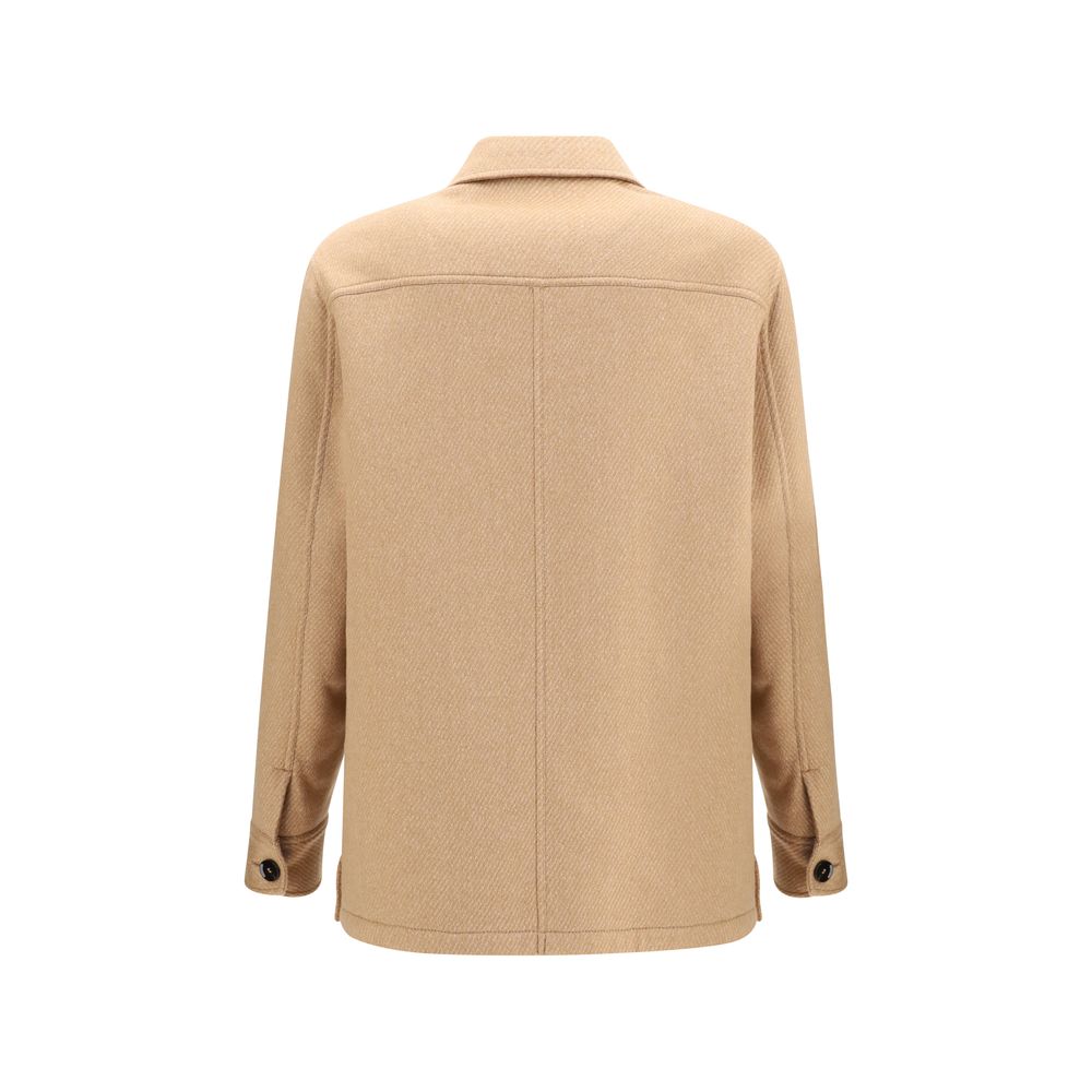 Beige Cashmere Leather Jacket