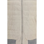 Beige Calf Leather Bos Taurus Sleeveless Jacket