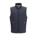 Blue Polyester Sleeveless Jacket