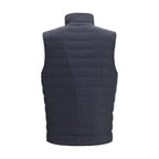 Blue Polyester Sleeveless Jacket