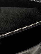 Black Bovine Leather Shoulder Bag