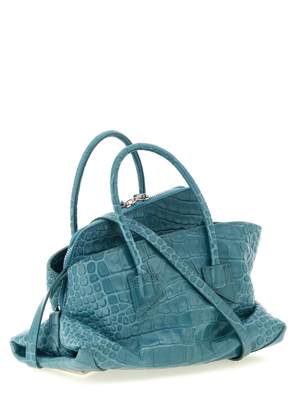 Blue Bovine Leather Handbag
