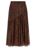 Brown Silk Mini Skirt