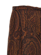 Brown Silk Mini Skirt