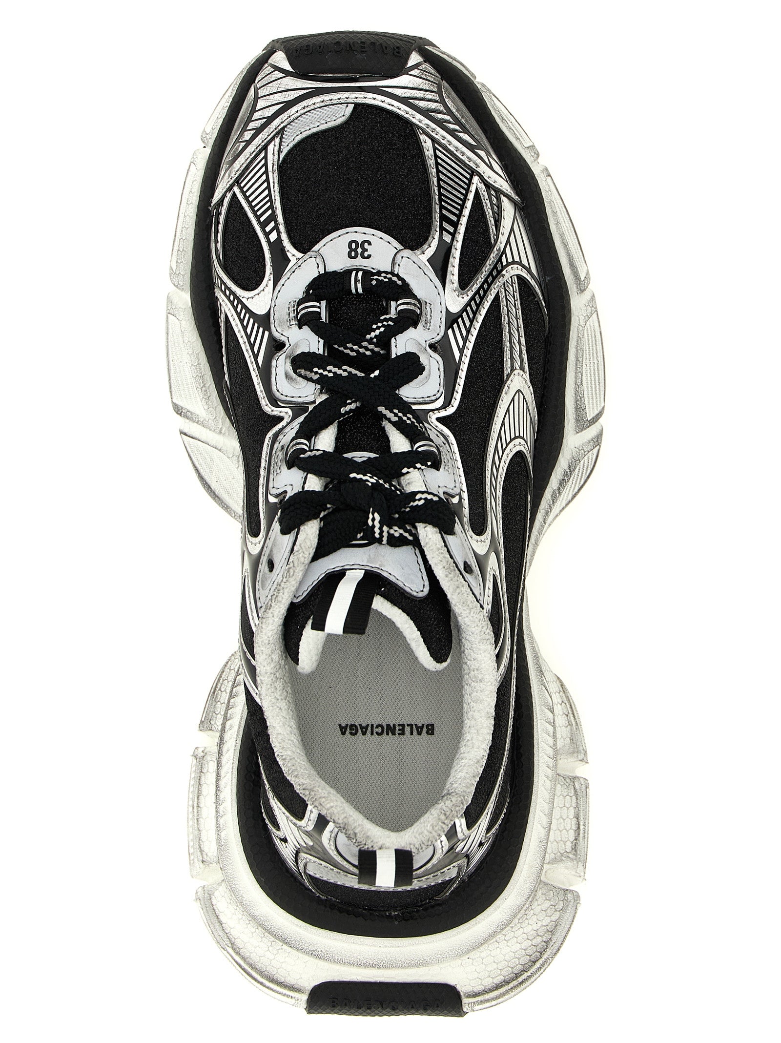 Black Polyethylene Athletic Sneakers