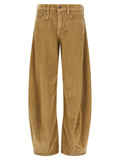 Beige Cotton Casual Pants