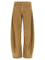 Beige Cotton Casual Pants