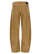 Beige Cotton Casual Pants