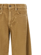 Beige Cotton Casual Pants