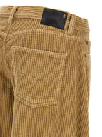 Beige Cotton Casual Pants