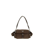 Brown Recycled Polyamide Shoulder Bag