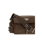 Brown Recycled Polyamide Shoulder Bag