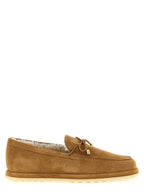 Beige Calfskin Slip-On Loafers