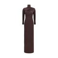 Brown Viscose Casual Dress