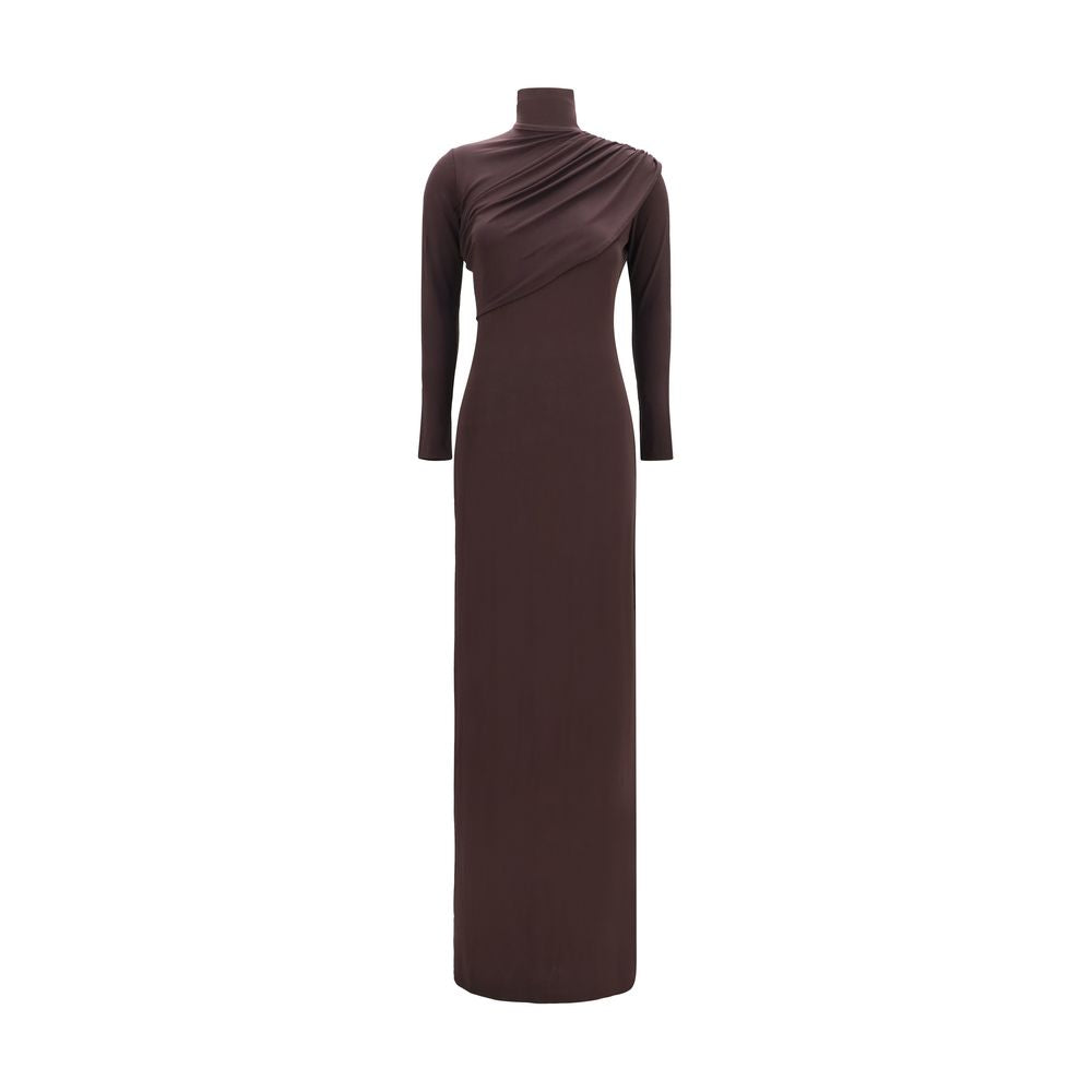 Brown Viscose Casual Dress