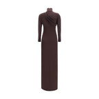 Brown Viscose Casual Dress