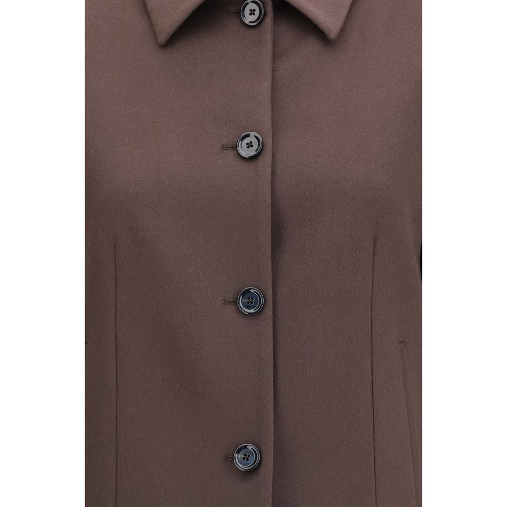 Brown Wool Oves Aries Full-Length Jacket