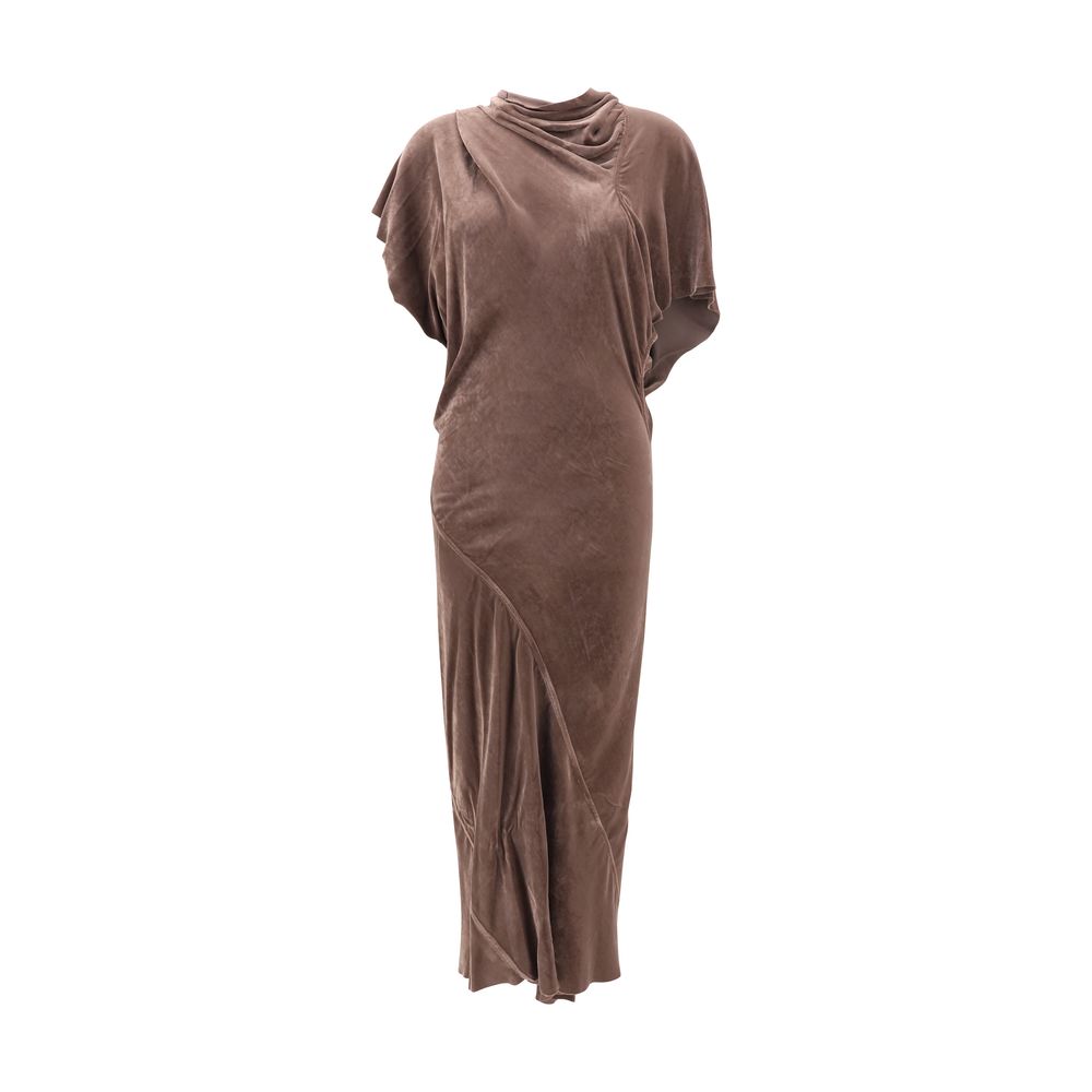 Brown Viscose Cocktail Dress