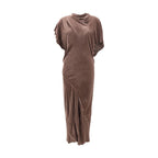 Brown Viscose Cocktail Dress