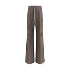 Brown Ramie Cargo Pants
