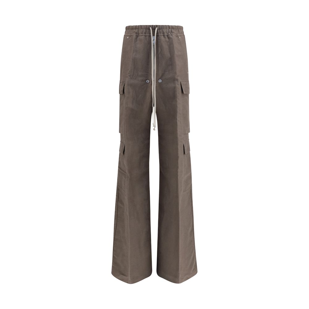 Brown Ramie Cargo Pants