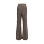 Brown Ramie Cargo Pants