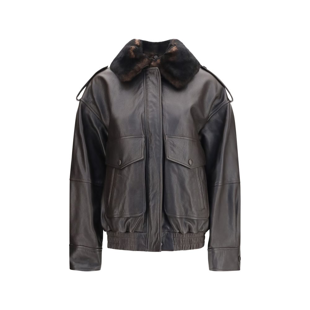 Brown Calf Leather Bos Taurus Bomber