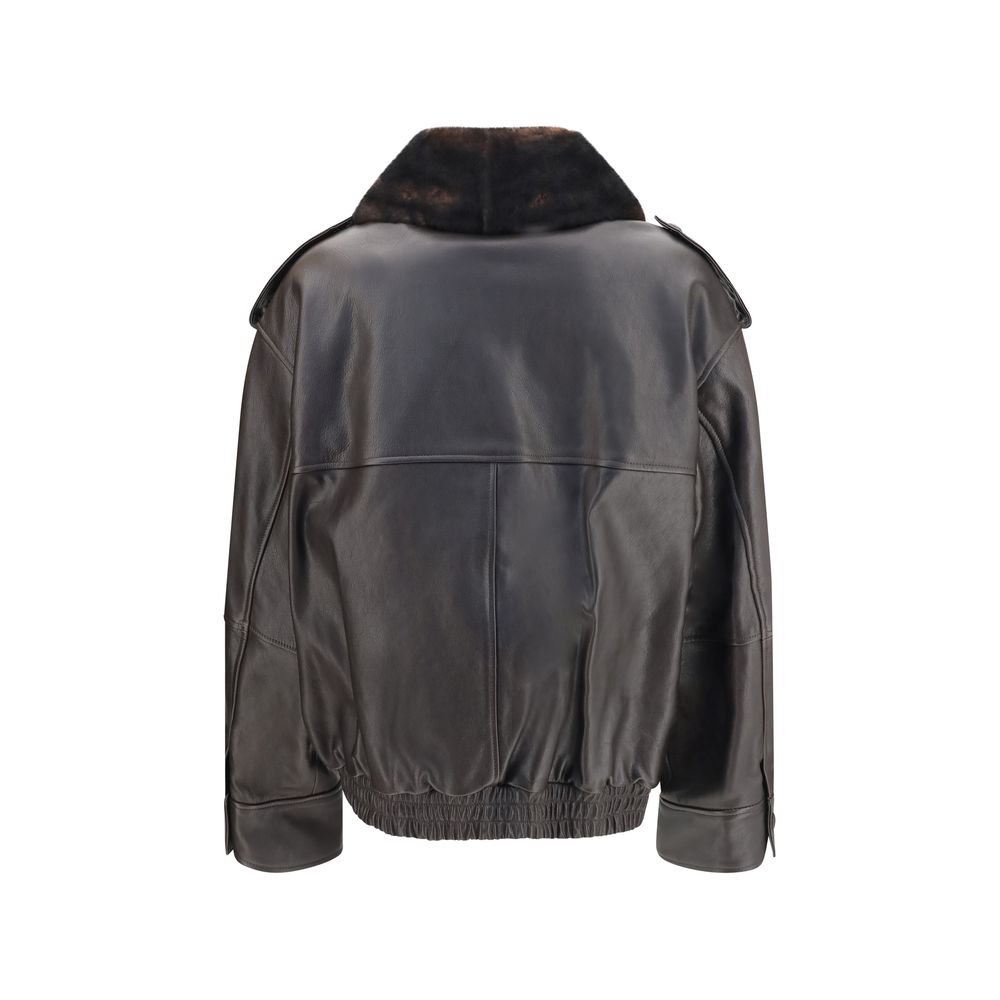 Brown Calf Leather Bos Taurus Bomber