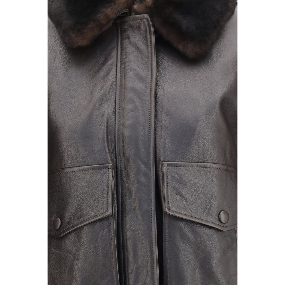 Brown Calf Leather Bos Taurus Bomber