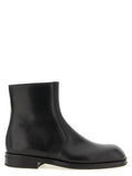 Black Lamb Leather Ankle Boots