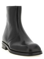 Black Lamb Leather Ankle Boots