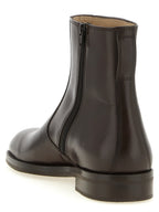 Brown Lamb Leather Ankle Boots