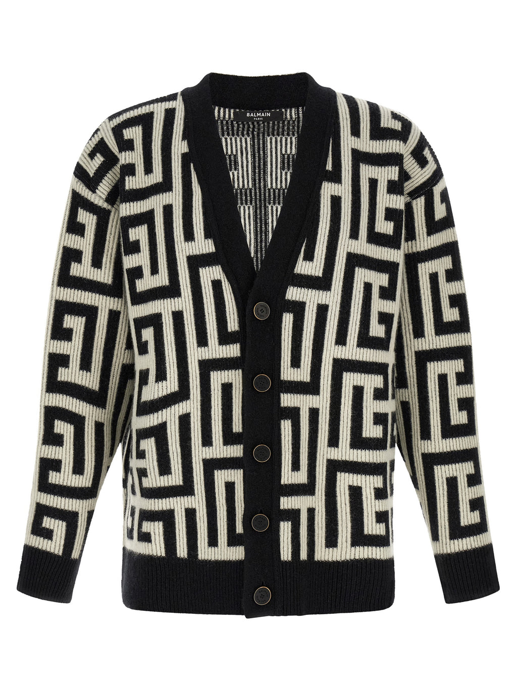 Bicolor Merino Wool Cardigan